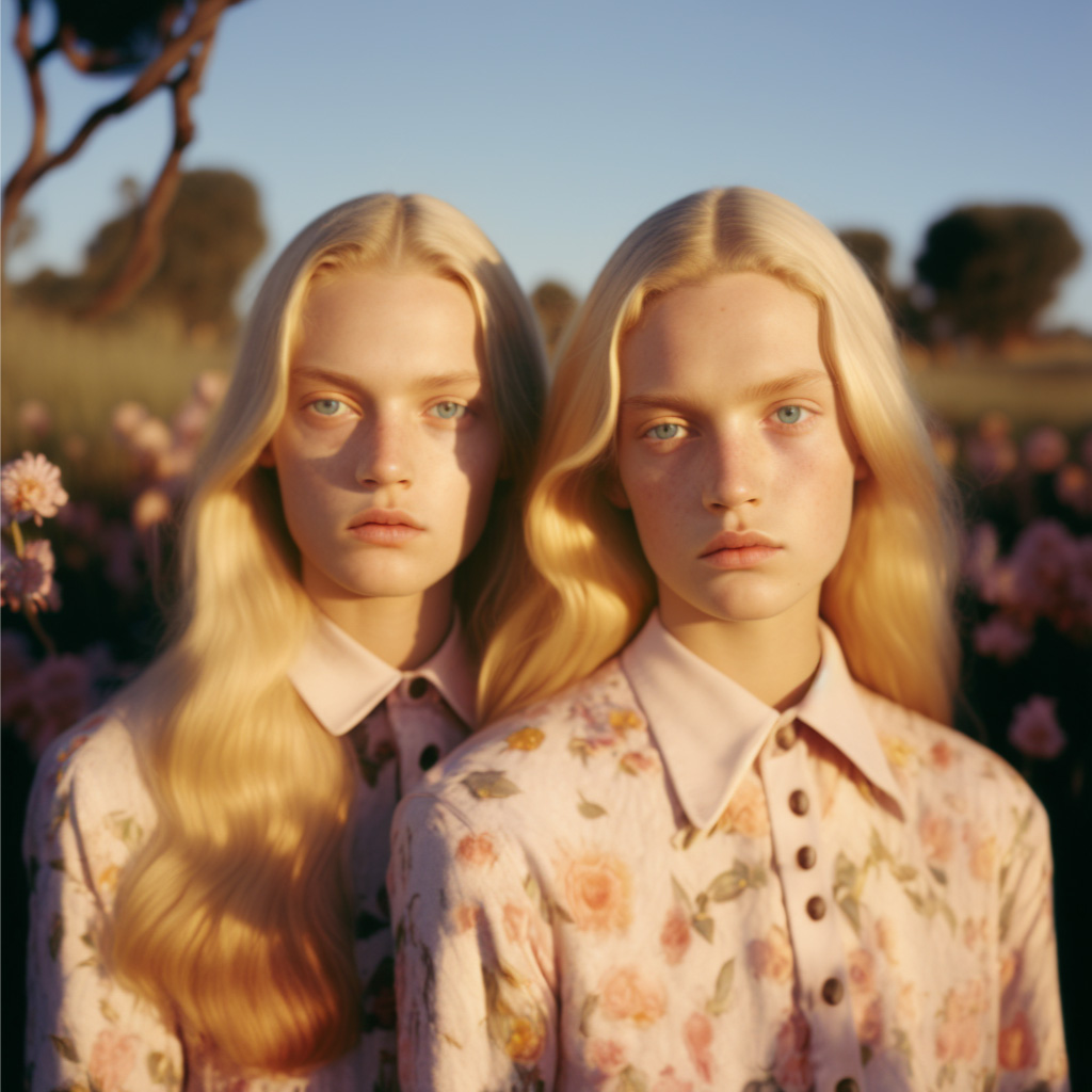 Blonde girls - Foto realizada con Inteligencia Artificial por la fotógrafa Noah Pharrell junto a Enri Mür Studio.