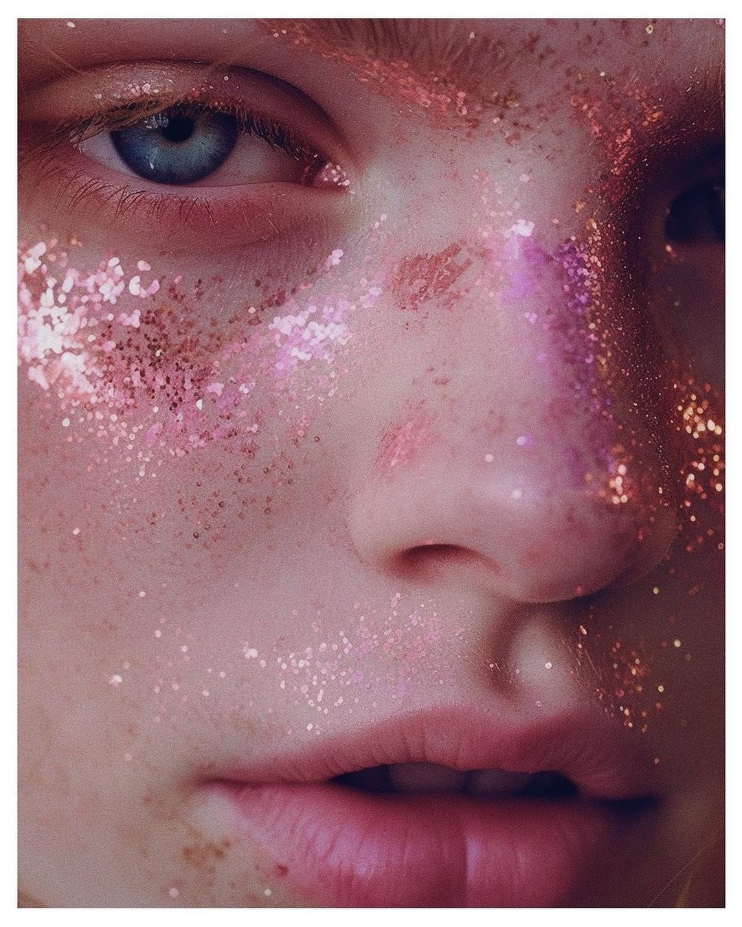 Pink glitter - Foto realizada con Inteligencia Artificial por la fotógrafa Noah Pharrell junto a Enri Mür Studio.