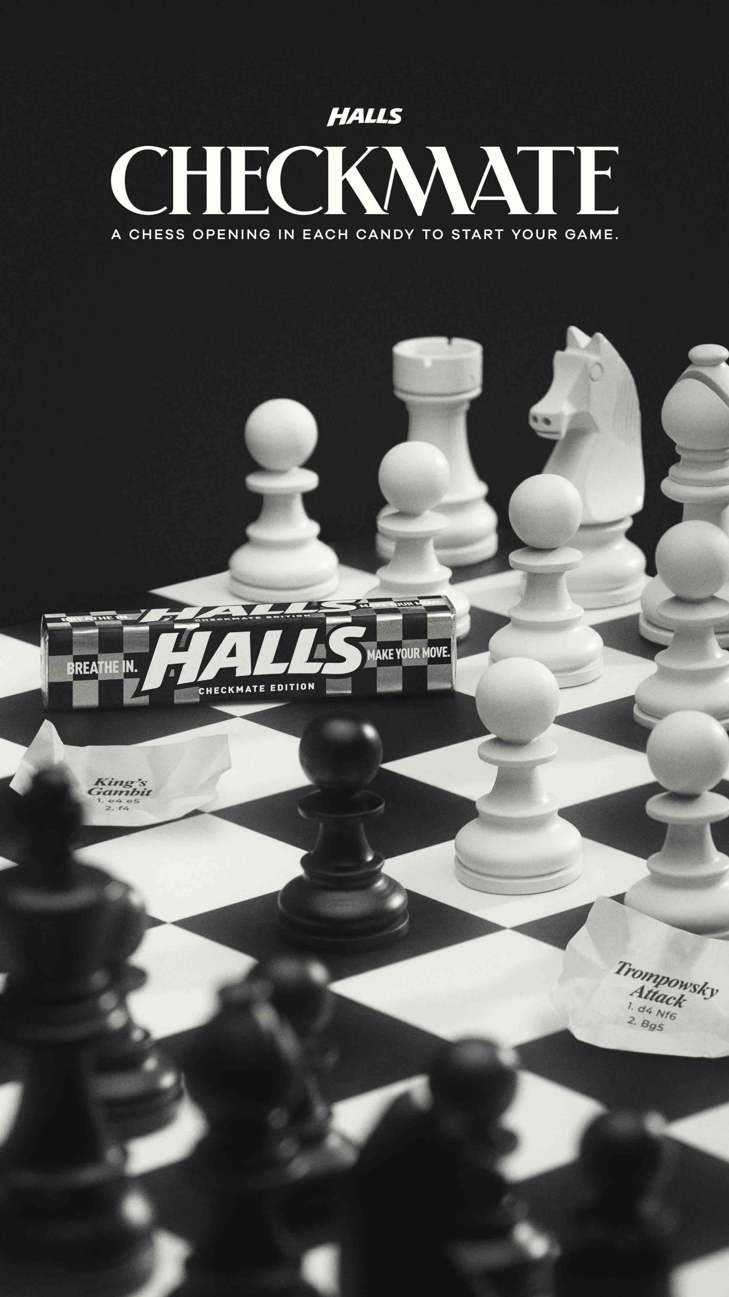 Checkmate es una campaña publicitaria desarrollada por Enri Mür junto a Tessa Dóniga para la marca de caramelos Halls