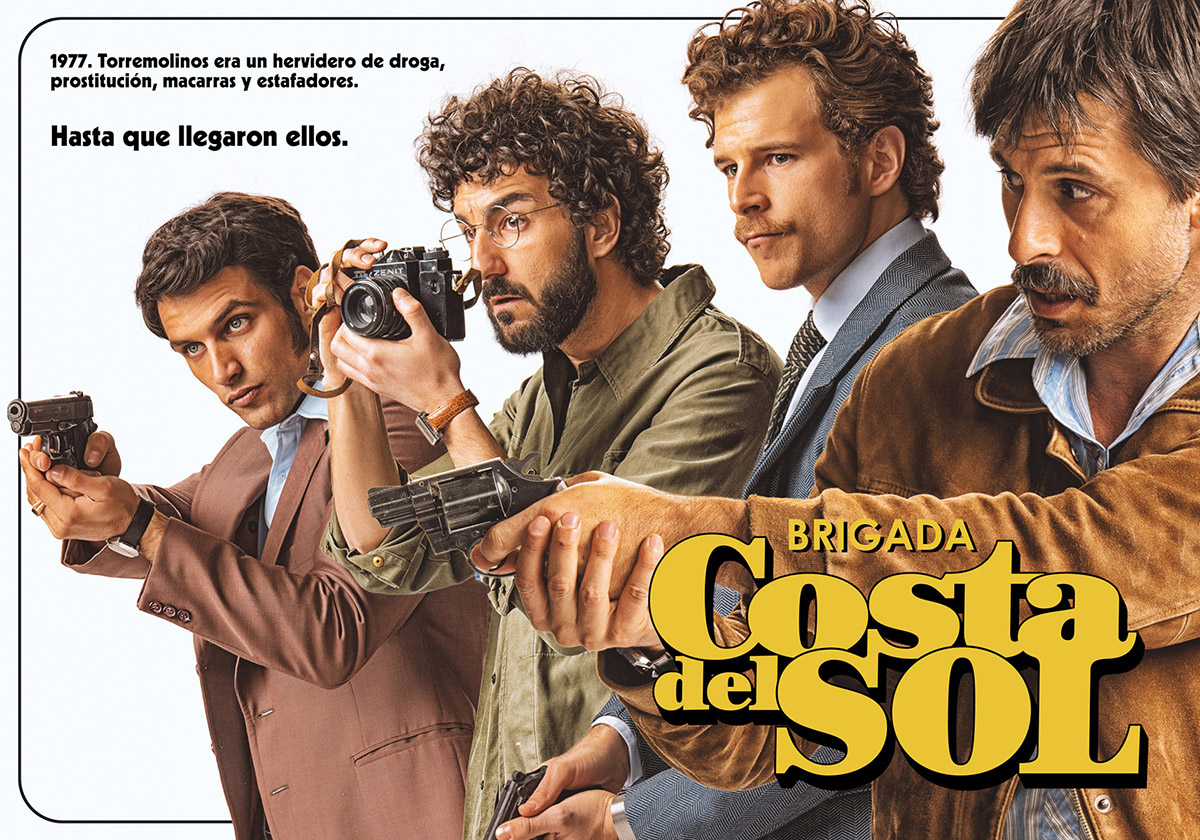 Cartel elaborado por José Haro para la película "Brigada Costa del Sol" protagonizada por el actor Hugo Silva.