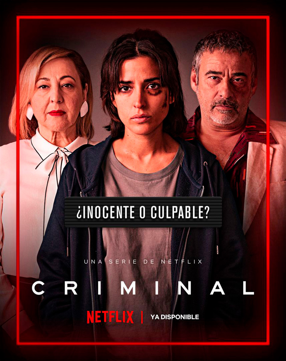 Carteles principales elaborados por José Haro para la serie "Criminal (Spanish version)" emitida en Netflix.